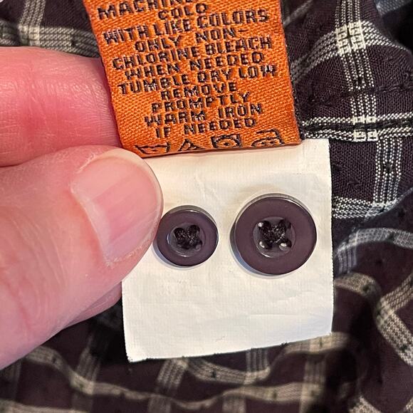 Joshua Tree Button Down Shirt Black Gingham XXL - Picture 8 of 9